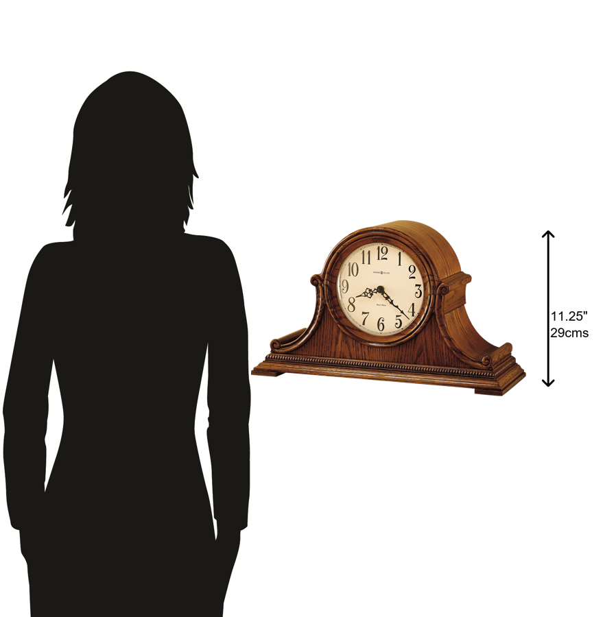 Hekman Furniture 630152 Hillsborough Mantel Clock - Elegant Oak Finish With Dual-chime Quartz Movement & Volume Control Yorkshire Oak Hillsborough Mantel Clock 630152