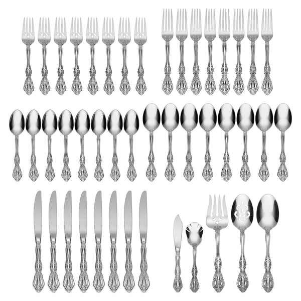 Lenox Oneida Michelangelo 45 Piece Fine Flatware Set, Service for 8 Metallic, STAINLESS METAL 2765045AL20
