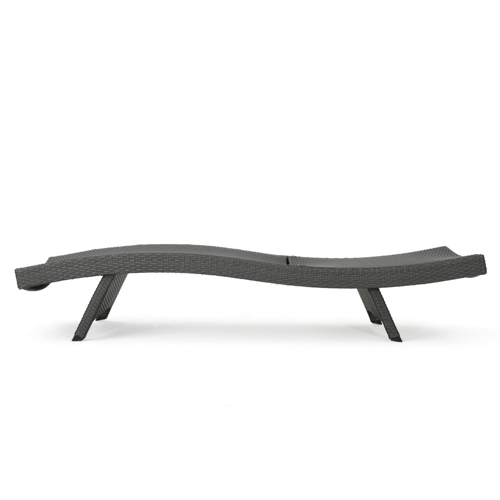 English Elm Christopher Knight Home® - Salem Pe Wicker Chaise Lounge - Stylish Grey Outdoor Seating With Weather-Resistant Comfort 52005.00GRY