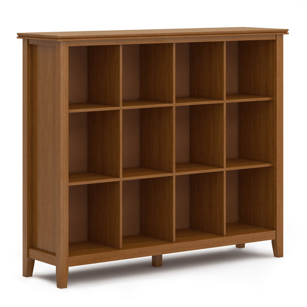 English Elm Artisan 12 Cube Storage Unit - Handcrafted Honey Brown Wood Shelving For Versatile Home Organization B136P158416