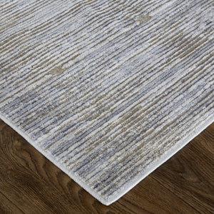Feizy Rugs Laina Low-pile Distressed Area Rug - Versatile, Easy-care Design For Modern And Rustic Spaces Taupe,Silver,Tan Polyester,Polypropylene Lai39gafbge000j00