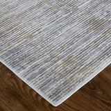 Feizy Rugs Laina Polyester/Polypropylene Machine Made Rustic Rug Taupe/Silver/Tan 3' x 12'