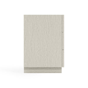 Bernhardt Bernhardt Tempo 3-Drawer Nightstand In Larza Wire‑Brushed Oak — Rustic‑Modern, Usb Charging, Plinth Base 346234