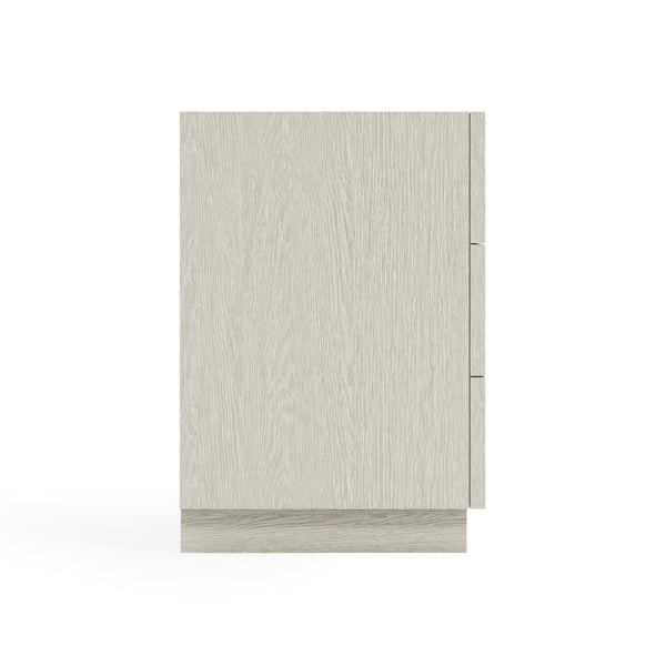 Bernhardt Bernhardt Tempo 3-Drawer Nightstand In Larza Wire‑Brushed Oak — Rustic‑Modern, Usb Charging, Plinth Base 346234