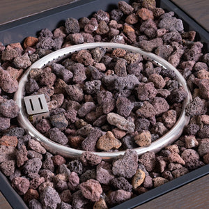 English Elm Outdoor Square Gas Fire Pit 40000 Btu Mgo Wood Grain Finish Propane Tank Enclosed 61907.00-40K