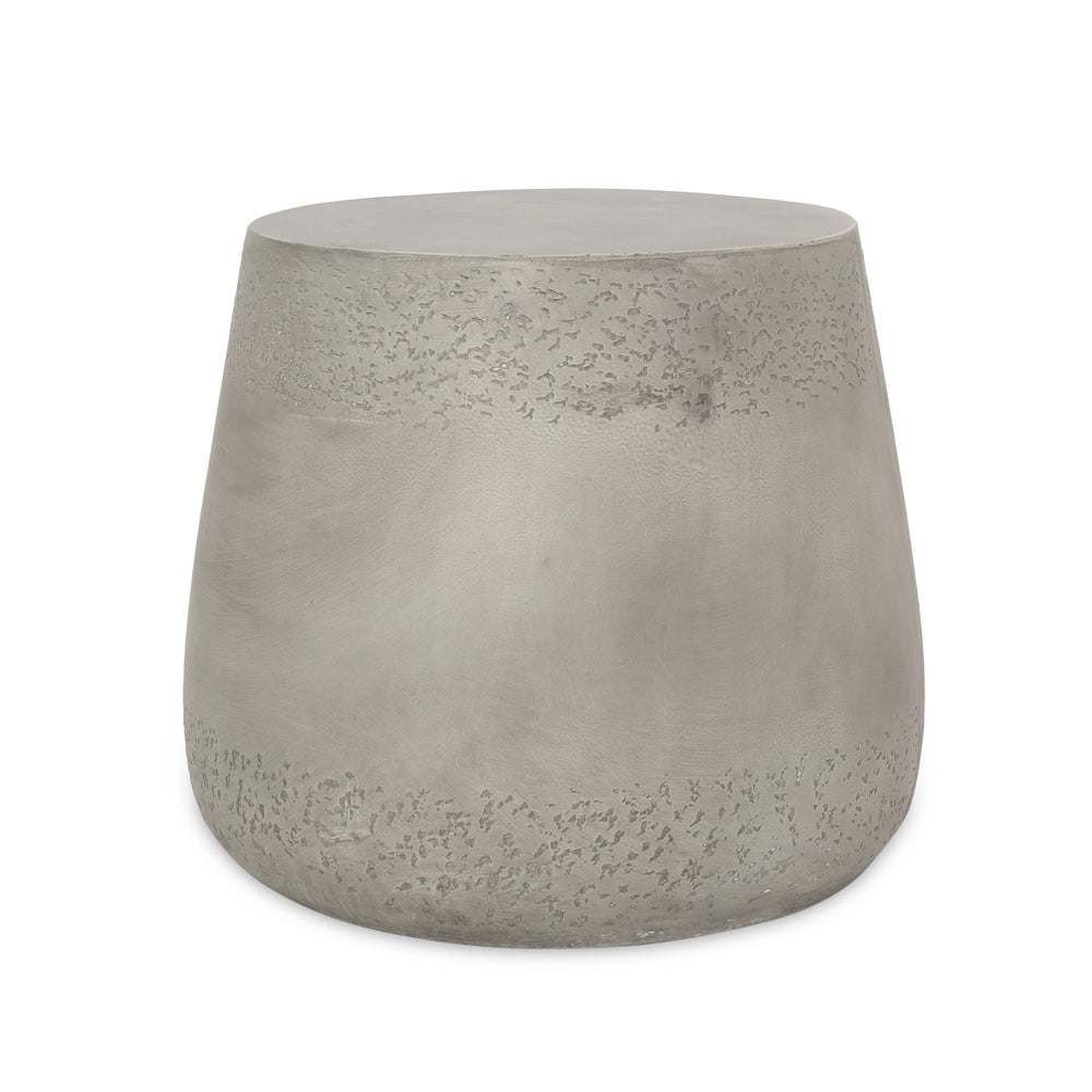 English Elm Orion Concrete Drum Side Table with Sculptural Flared Base for Eclectic Living Spaces 69455.00CONRT