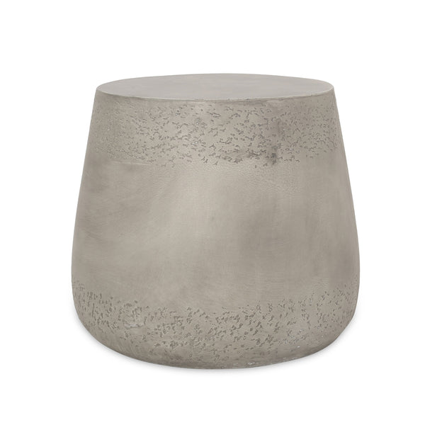 English Elm Orion Concrete Drum Side Table with Sculptural Flared Base for Eclectic Living Spaces 69455.00CONRT