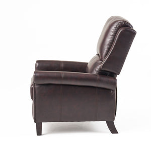 English Elm Christopher Knight Home® - Fabric Burgundy Recliner Chair Mid-Century PU Leather Pushback Sofa with Tufted Cushion, Compact Comfort 57574.00BDY