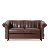 Christopher Knight Home® - Noble House - Glenmont Contemporary Channel Stitch Loveseat with Nailhead Trim