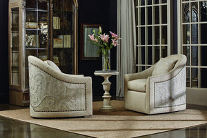 A.R.T. Furniture Arch Gwynn Curio China Cabinet With Touch Lighting, Adjustable Shelves & Elegant Parch Finish Brown, Brown Parrawood Solids,Cathedral Elm Veneers,Glass,Metal 233242-2802