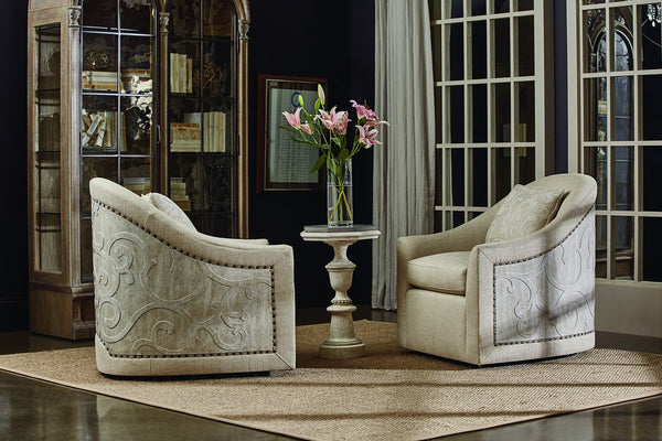 A.R.T. Furniture Arch Gwynn Curio China Cabinet With Touch Lighting, Adjustable Shelves & Elegant Parch Finish Brown, Brown Parrawood Solids,Cathedral Elm Veneers,Glass,Metal 233242-2802