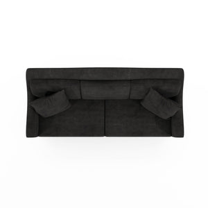 A.R.T. Furniture Magritte Sofa - Luxurious Charcoal Velvet With Traditional Camel Back Design & Aged Brass Accents Grey Rubberwood Solids,Foam,Fabric,Metal 528501-1730aa
