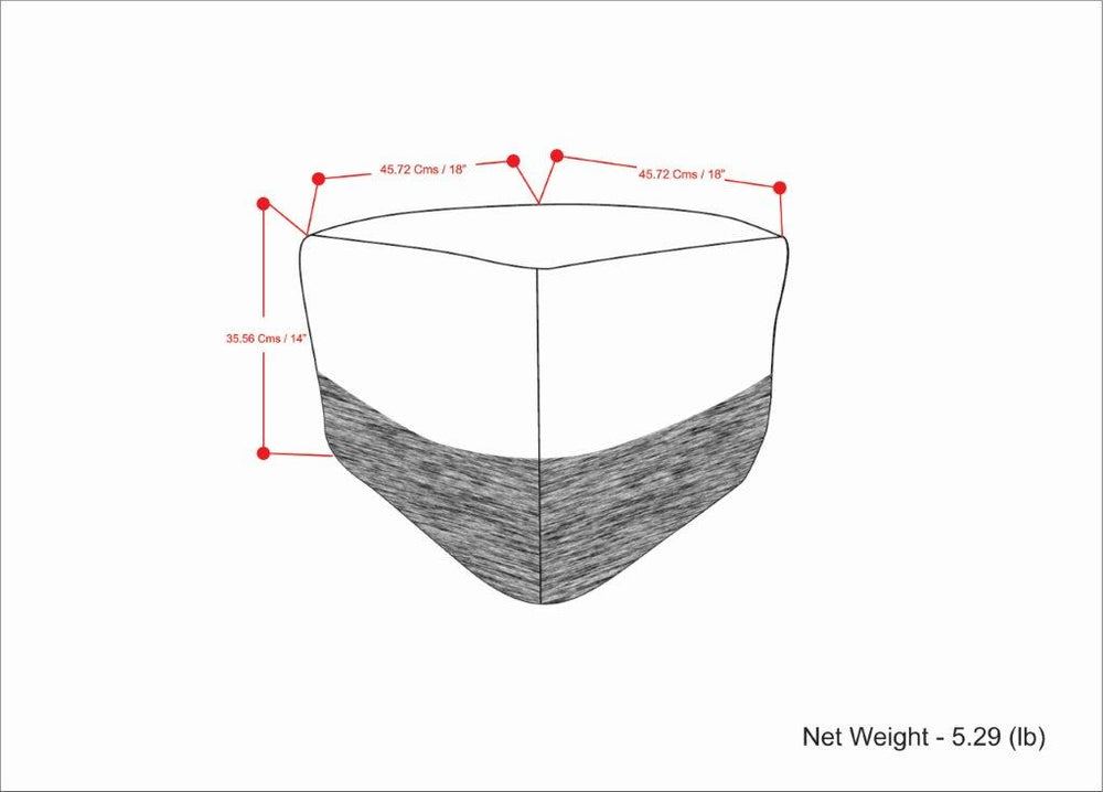 English Elm Macie Square Woven Outdoor/Indoor Pouf — Recycled PET Grey & White, Water + UV Resistant Seat 18" B136P159023