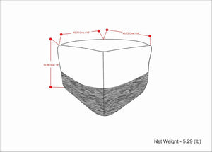 English Elm Macie Square Woven Outdoor/Indoor Pouf — Recycled PET Grey & White, Water + UV Resistant Seat 18" B136P159023