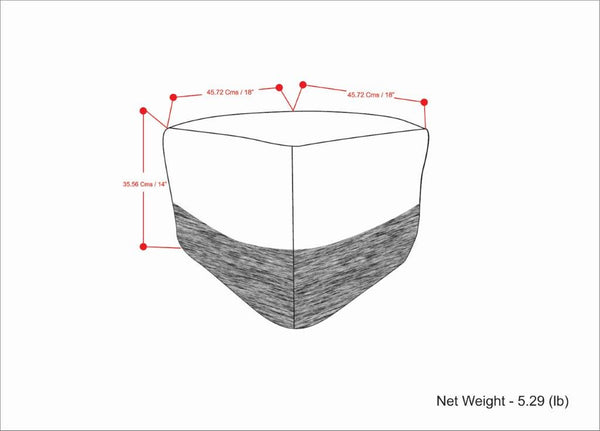 English Elm Macie Square Woven Outdoor/Indoor Pouf — Recycled PET Grey & White, Water + UV Resistant Seat 18" B136P159023