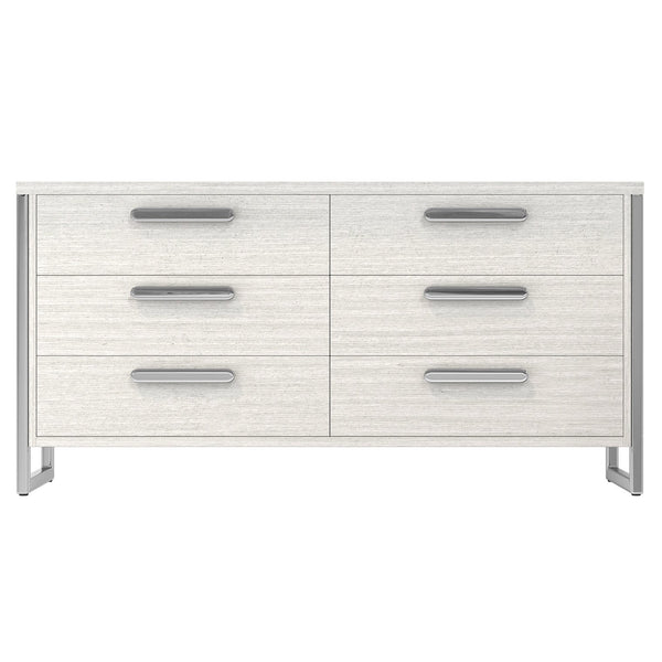 Bernhardt Bernhardt Stratum Dresser In Mist Wood Grain With 6 Soft-Close Drawers & Polished Nickel Accents 325052