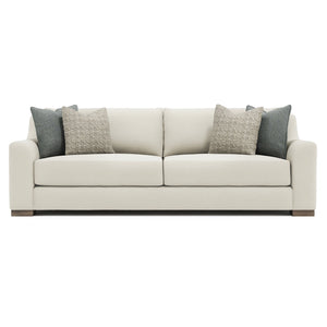 Bernhardt Bernhardt Gabi Boucle Sofa — Oversized 94" Transitional Luxe Upholstery, Knife-Edge Pillows, Wood Feet - Made to Order P7087B