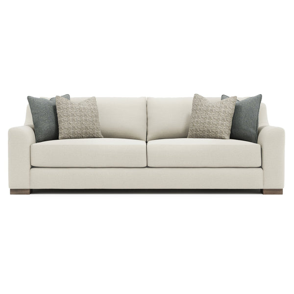 Bernhardt Bernhardt Gabi Boucle Sofa — Oversized 94" Transitional Luxe Upholstery, Knife-Edge Pillows, Wood Feet - Made to Order P7087B