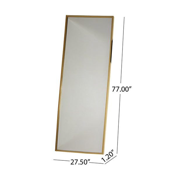 English Elm Christopher Knight Home® - MIRROR Louise Modern Rectangular Standing Mirror with Slim Gold Frame, Full-Length 83" x 33.75" Elegant 65719.00GLD