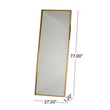 Christopher Knight Home® - Noble House - Pinefield Modern Rectangular Standing Mirror, Gold Finish