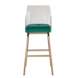 Homelegance By Top-Line Darrion Velvet Bar Height Swivel Stools (Set of 2) Teal Metal