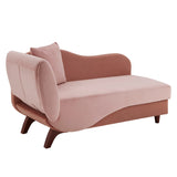 Homelegance By Top-Line Verbena Two-Tone Dark & Light Functional Chaise With 1 Pillow Pink Polyester