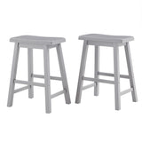 Homelegance By Top-Line Barrett Saddle Seat Counter Height Backless Stools (Set of 2) Grey Rubberwood