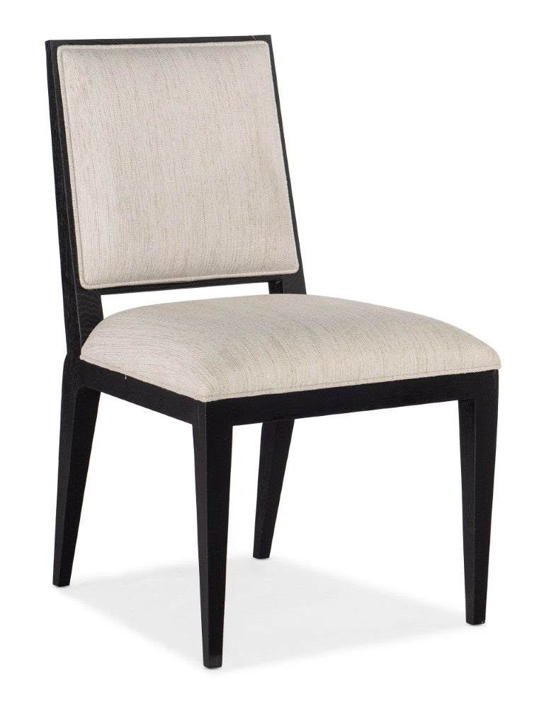 Hooker Furniture Linville Upholstered Dining Chair With Performance Fabric, Welt Trim & Smoked Wood Frame For Comfort Beige 6150-75510-99