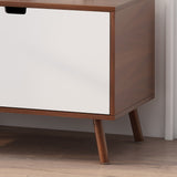 Christopher Knight Home® - Noble House - Pickfair Mid-Century Modern 2 Door Cabinet, Walnut And White