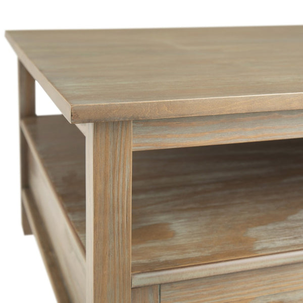 English Elm Warm Handcrafted Square Coffee Table - Distressed Grey With Storage & Shaker Style Charm B136P159735-GIGA