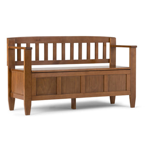 English Elm Brooklyn Handcrafted Storage Bench – Stylish Entryway Seating With Concealed Storage & Safety Hinges B136P158122