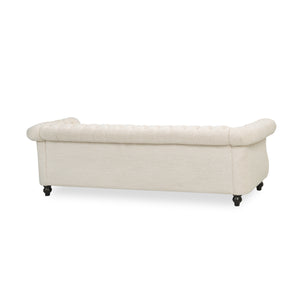 English Elm Sofa Chesterfield Three Seat Tufted Scrolled Arm Nailhead Living Room Formal Piece 68014.00FBGE