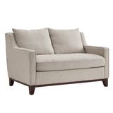 Homelegance By Top-Line Kramer Fabric Loveseat with Down Feather Cushions Espresso Polyester