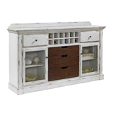 Distressed Sideboard with Storage and USB in White Gray P021733 Pulaski Furniture