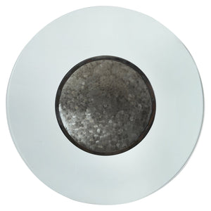 Bernhardt Bernhardt Dalton 60" Dining Table With Glass Top, Weathered Greige Oak Base & Hammered Bronze Bowl K2010