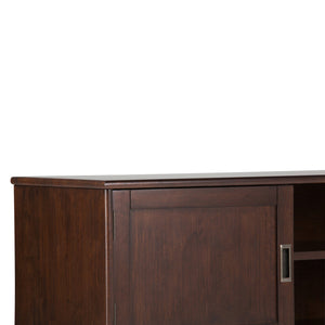 English Elm Draper Mid Century Low Tv Media Stand - Solid Rubberwood, Vintage Charm, Ample Storage & Style B136P158152