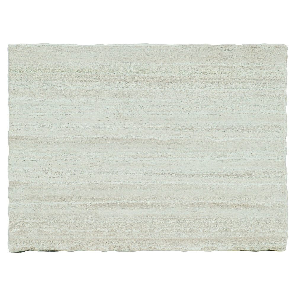 Bernhardt Bernhardt Sculptural Mid-Century Cocktail Table With White Travertine Top And Cross Steel Base Elegan Bronze 31.25"W x 23.25"D x 16.75"H 510010