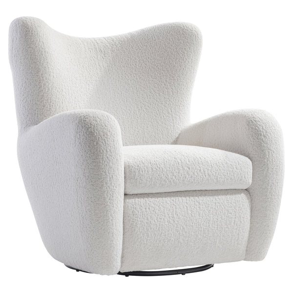 Bernhardt Bernhardt Silvi Fabric Swivel Chair With Plush Contoured Back, 360° Swivel, Sculptural Modern Comfort B802SAO
