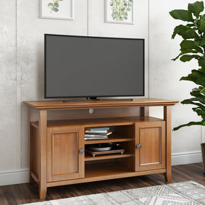 English Elm Amherst 54-Inch Solid Wood Tv Media Stand - Light Golden Brown, Charming Design & Ample Storage B136P158342