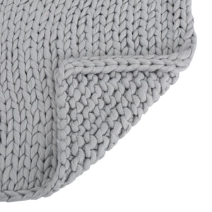 English Elm Christopher Knight Home® - THROW Chunky Knit Acrylic Throw Blanket 50x60 | Double-Sided Braided Pattern, Plush Cozy Texture Silver 61664.00