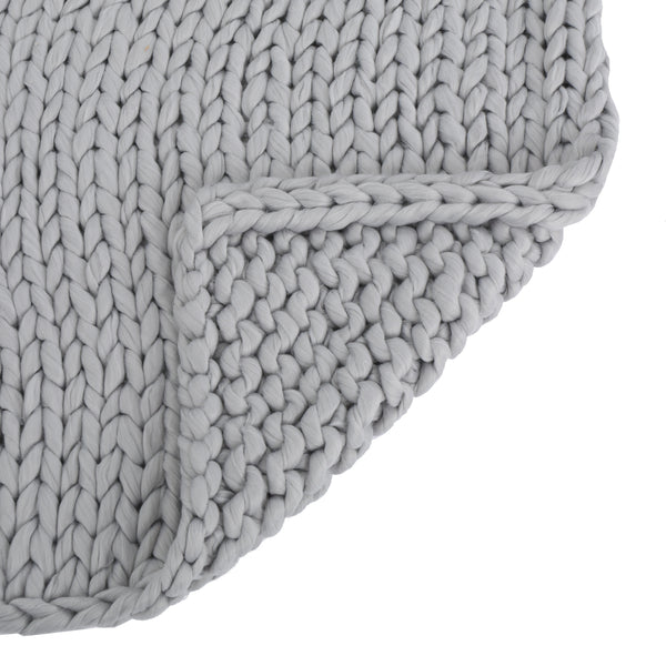 English Elm Christopher Knight Home® - THROW Chunky Knit Acrylic Throw Blanket 50x60 | Double-Sided Braided Pattern, Plush Cozy Texture Silver 61664.00