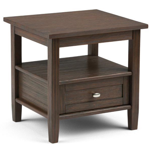 English Elm Warm Shaker 20-Inch Solid Wood End Table In Farmhouse Brown – Stylish Storage For Any Space B136P159703-GIGA