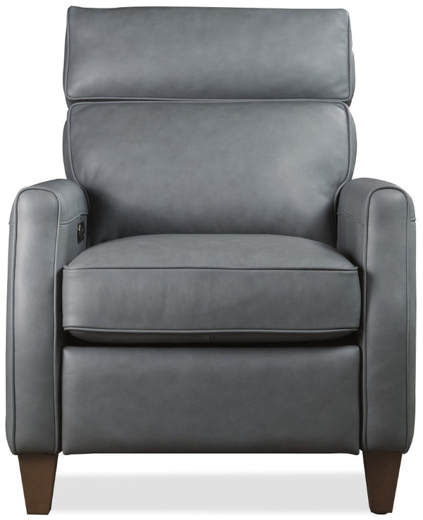 Hooker Furniture Okana Majestic Storm Cloud Power Recliner With Pop-Up Headrest, Semi-Aniline Leather, Bustle Back RC821-PH-031
