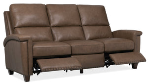 Hooker Furniture Julian Top Grain Leather Power Reclining Sofa with Zero Gravity and Nailhead Trim SS831-PHZ3-088