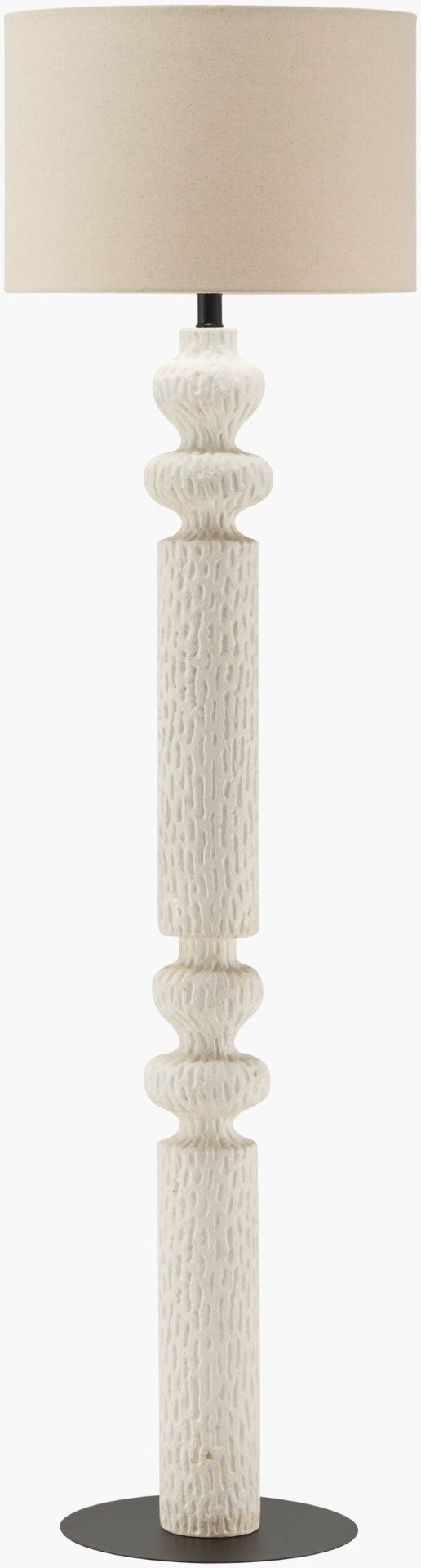 Livabliss Zaruma Sculptural Resin Floor Lamp with Linen Shade for Bohemian Living Spaces ZRM-001