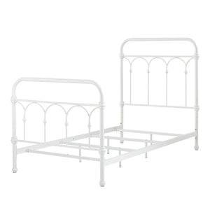 Homelegance By Top-Line Gracen Casted Knot Metal Bed White Metal