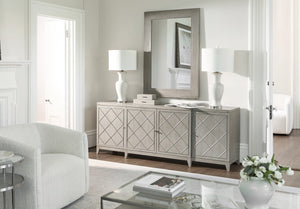 Bernhardt Bernhardt Cornelia Entertainment Credenza With Brushed Stainless Diamond Overlay, Soft-Close Doors, Cable Management 331880