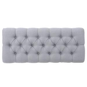 English Elm Hilton Tufted Upholstered Bench Ottoman with Diamond Stitching and Vintage Curved Legs 54743.00LGY