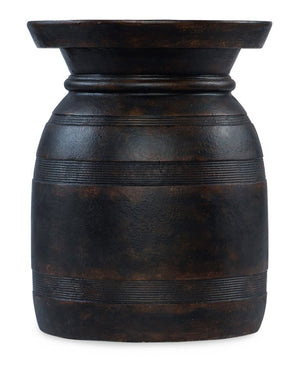 Hooker Furniture Big Sky Tahoe Urn Spot Table — Sculptural Ribbed Accent Table, Compact Resin Design For Indoor/Outdoor Use Black 6700-50003-97