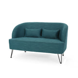 Christopher Knight Home® - Noble House - Nilton Modern Fabric Loveseat with Hairpin Legs